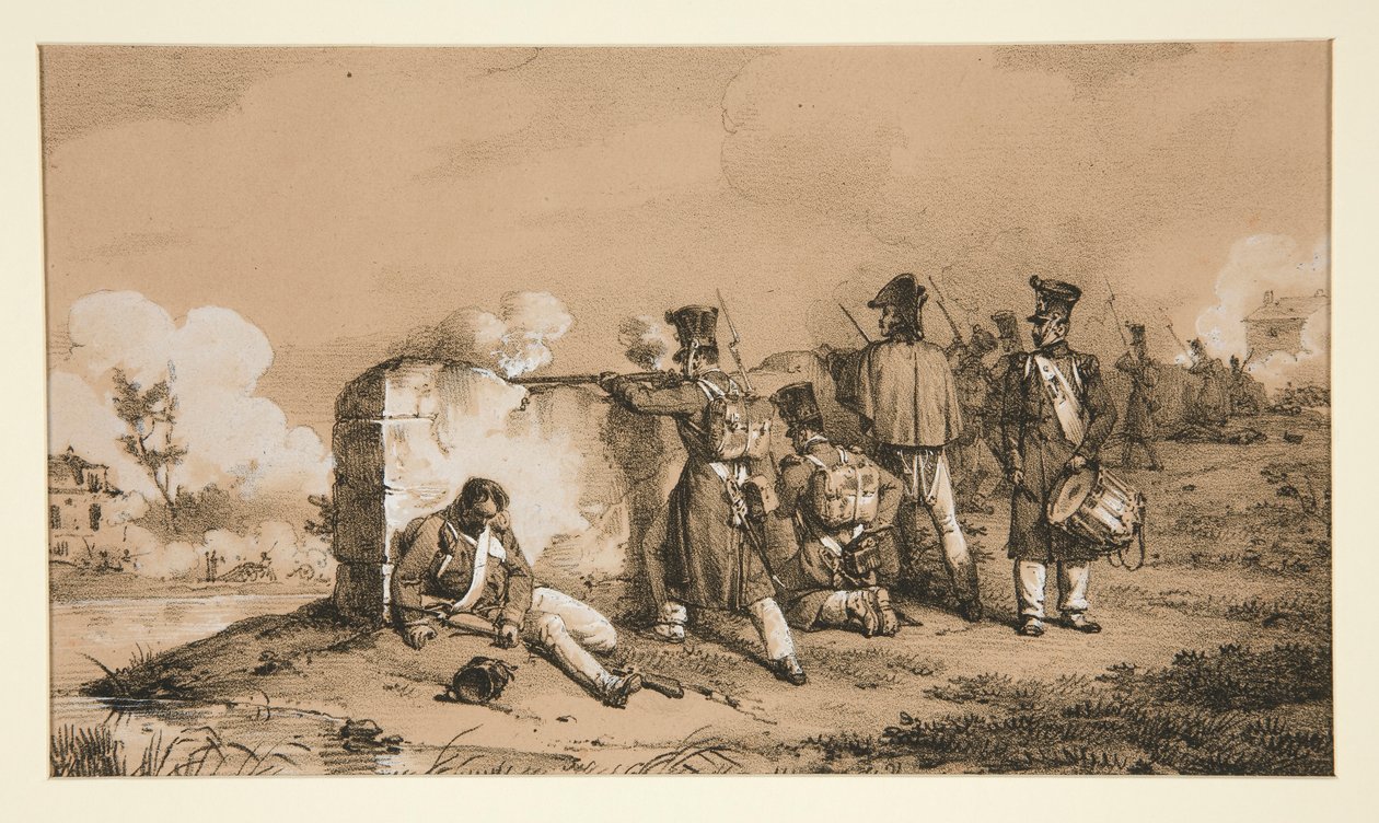 Soldati in tiratori da Emile Jean Horace Vernet