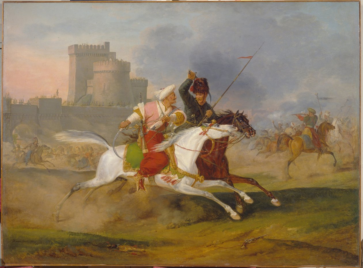 Turco e cosacco da Emile Jean Horace Vernet