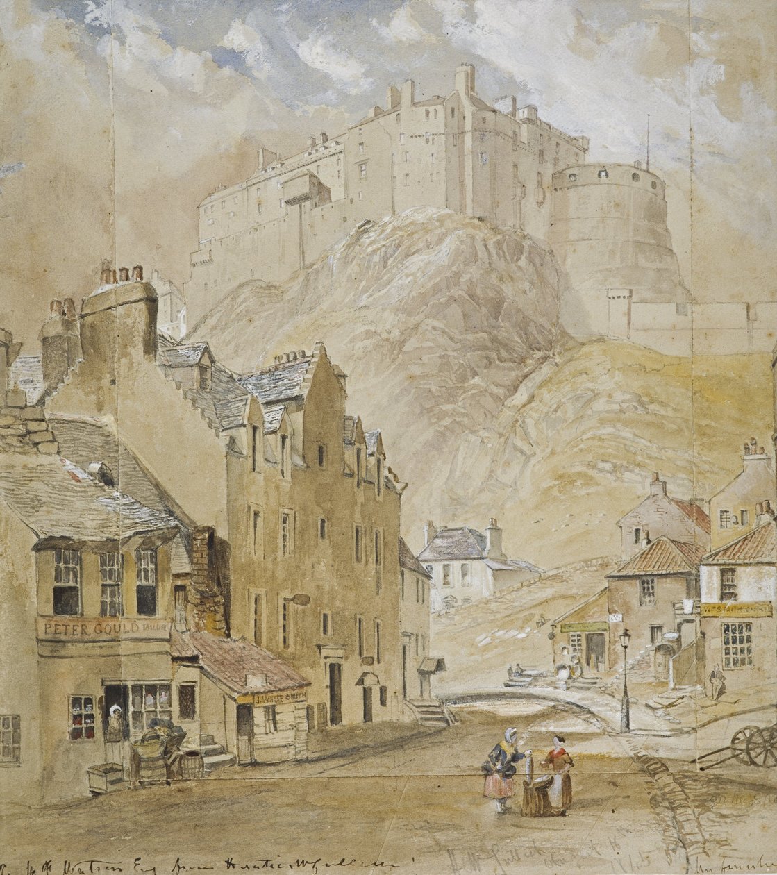 Castello di Edimburgo dal Piede del Vennel, 1845 da Horatio McCulloch