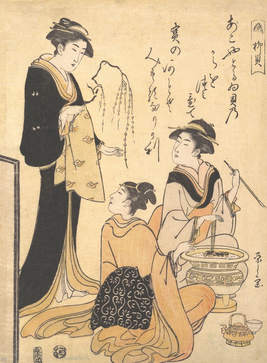 Il guscio di salice Yanagi-kai, da una serie senza titolo di stampe di bellezza sul tema di S..., ca. 1791 da Hosoda Eishi