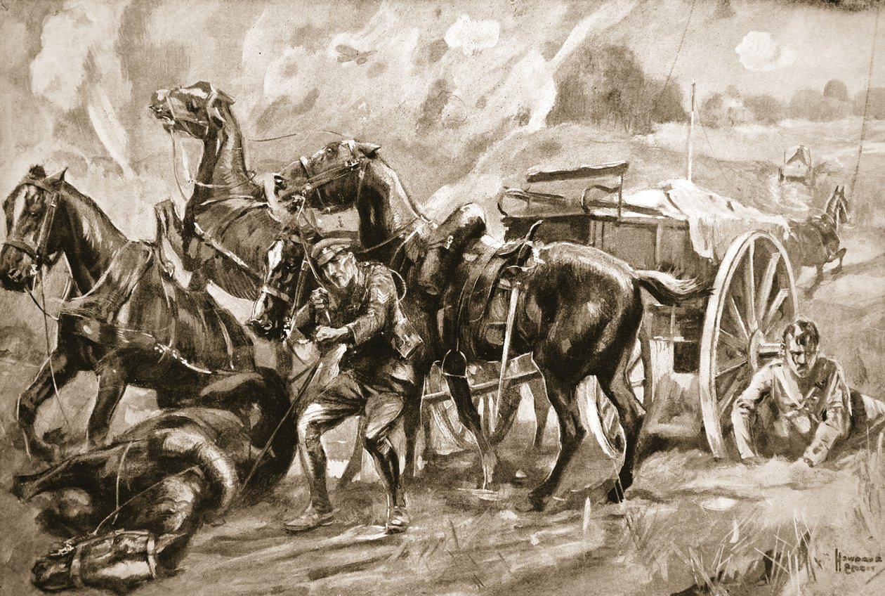 Il sergente W.G. Pull che estrae una squadra di cannoni, i cui capi erano stati colpiti, e porta in salvo i cavalli e gli uomini sopravvissuti da Howard K. Elcock