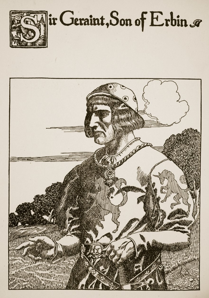 Sir Geraint, figlio di Erbin, illustrazione da 