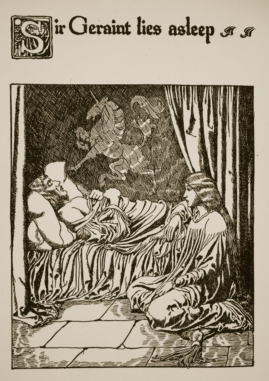 Sir Geraint dorme, illustrazione da 