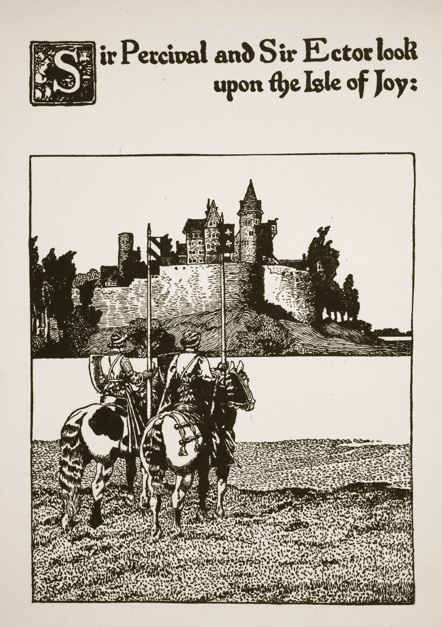 Sir Percival e Sir Ector guardano l