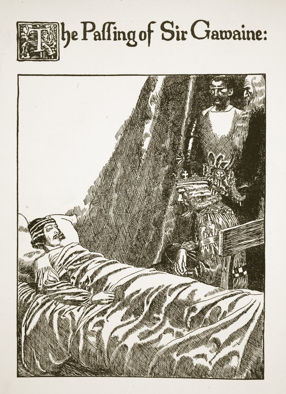 La morte di Sir Gawaine, illustrazione da 