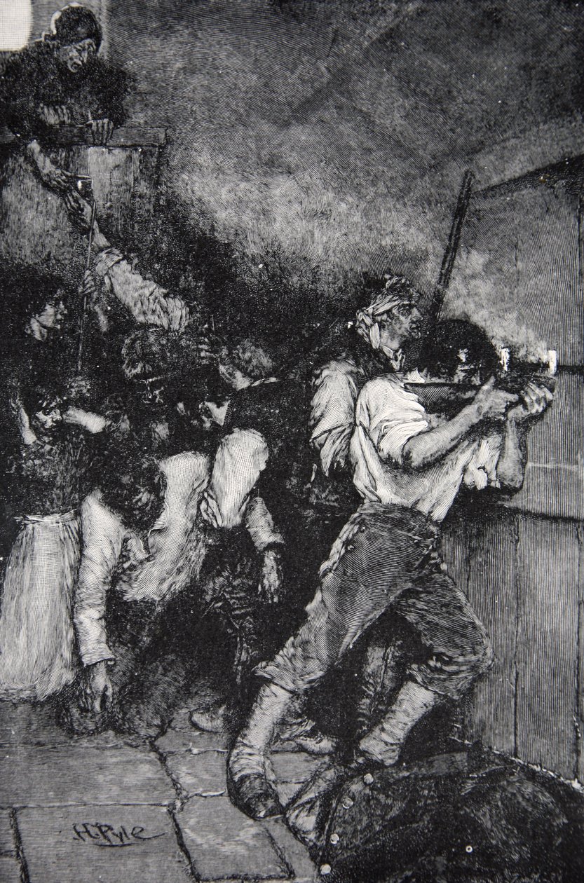 La difesa di Fort Boonesborough, Kentucky c.1795, pubblicato in Harper