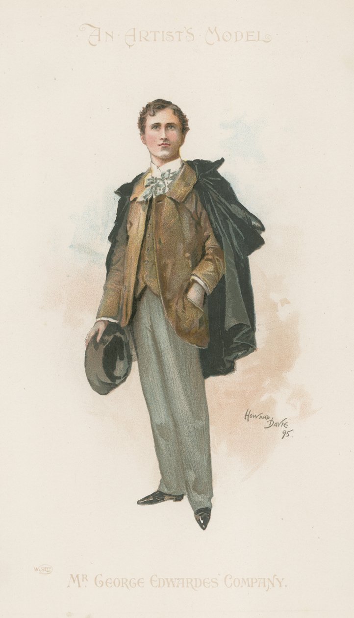 Ritratto di uomo a figura intera (litografia a colori) da Howard Davie