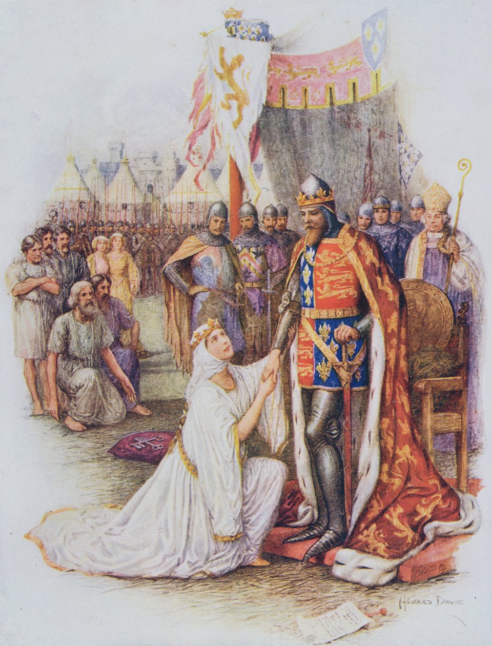 La Regina Filippa Implora per i Cittadini di Calais, illustrazione da 