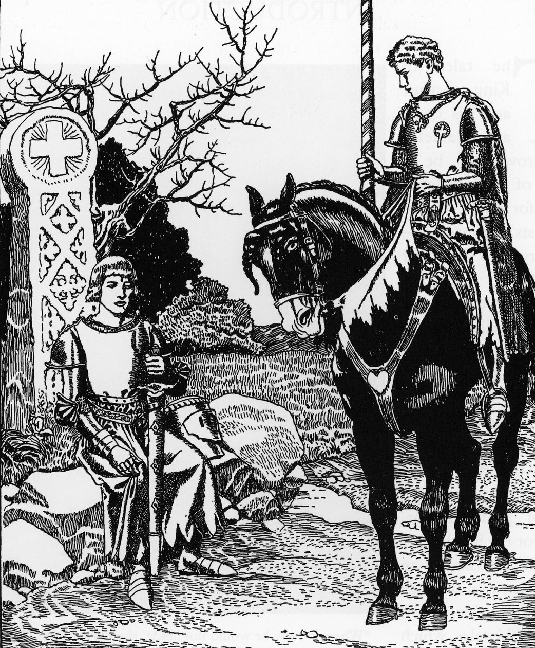 Leggenda Arturiana: Galahad incontra Melyas de Lyle Illustrazione di Howard Pyle (1853-1911) da 