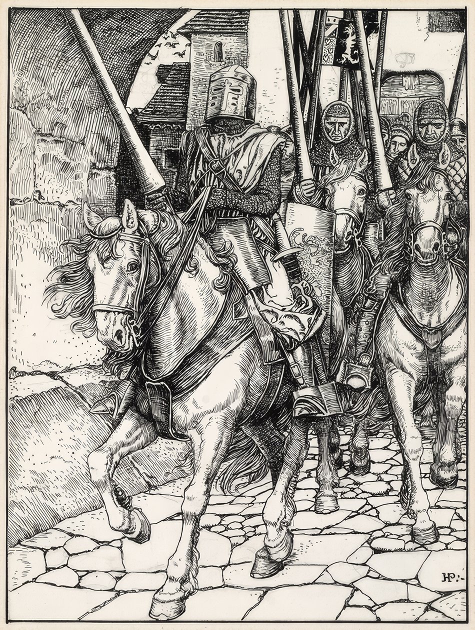 Si sono allontanati con zoccoli e armature squillanti da Howard Pyle