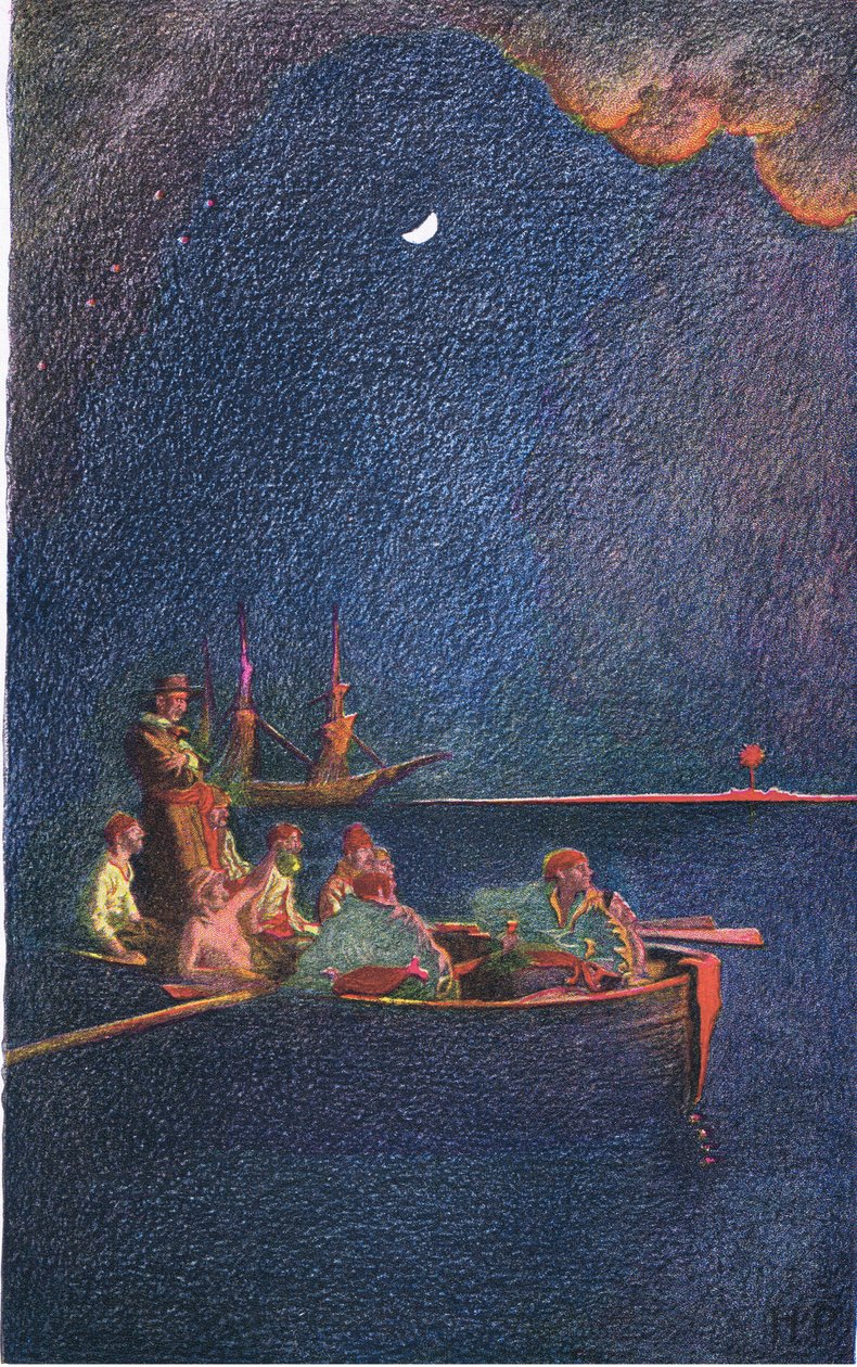 Bruciare la nave, da Howard Pyles Book of Pirates pubblicato da Harper & Bros, 1921 da Howard Pyle