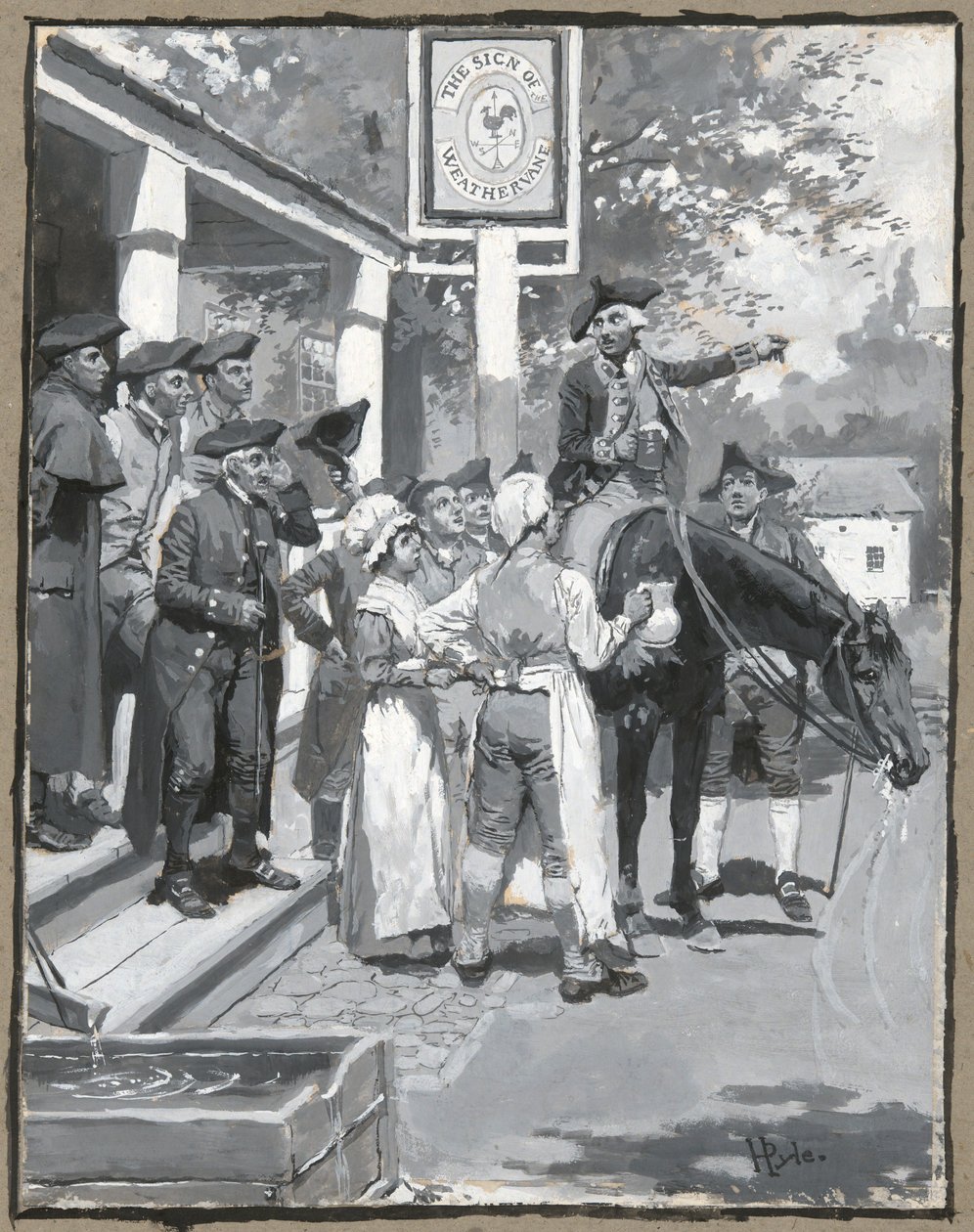 Si ferma al segno della banderuola, disegno dell