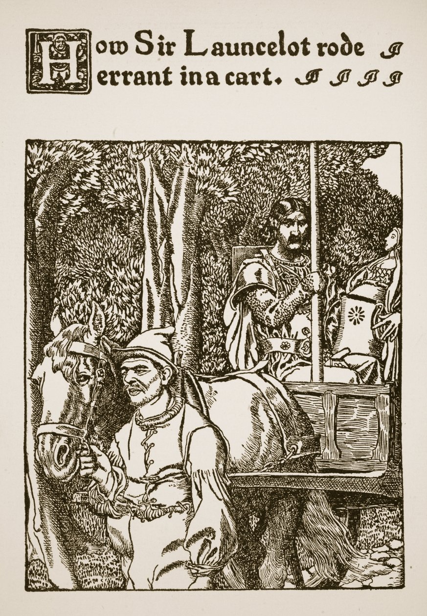 Come Sir Launcelot cavalcava errante in un carro, illustrazione da 