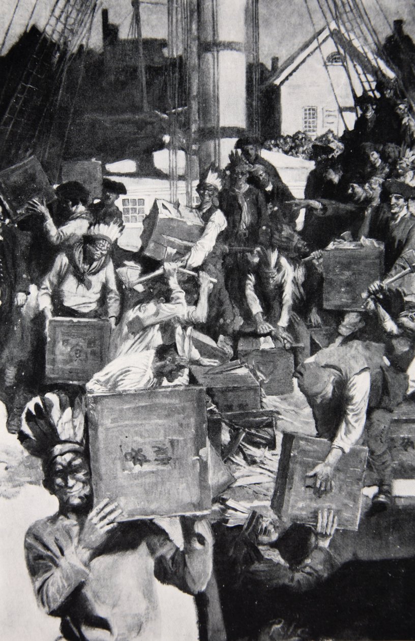 Il Boston Tea Party, illustrazione da Harper