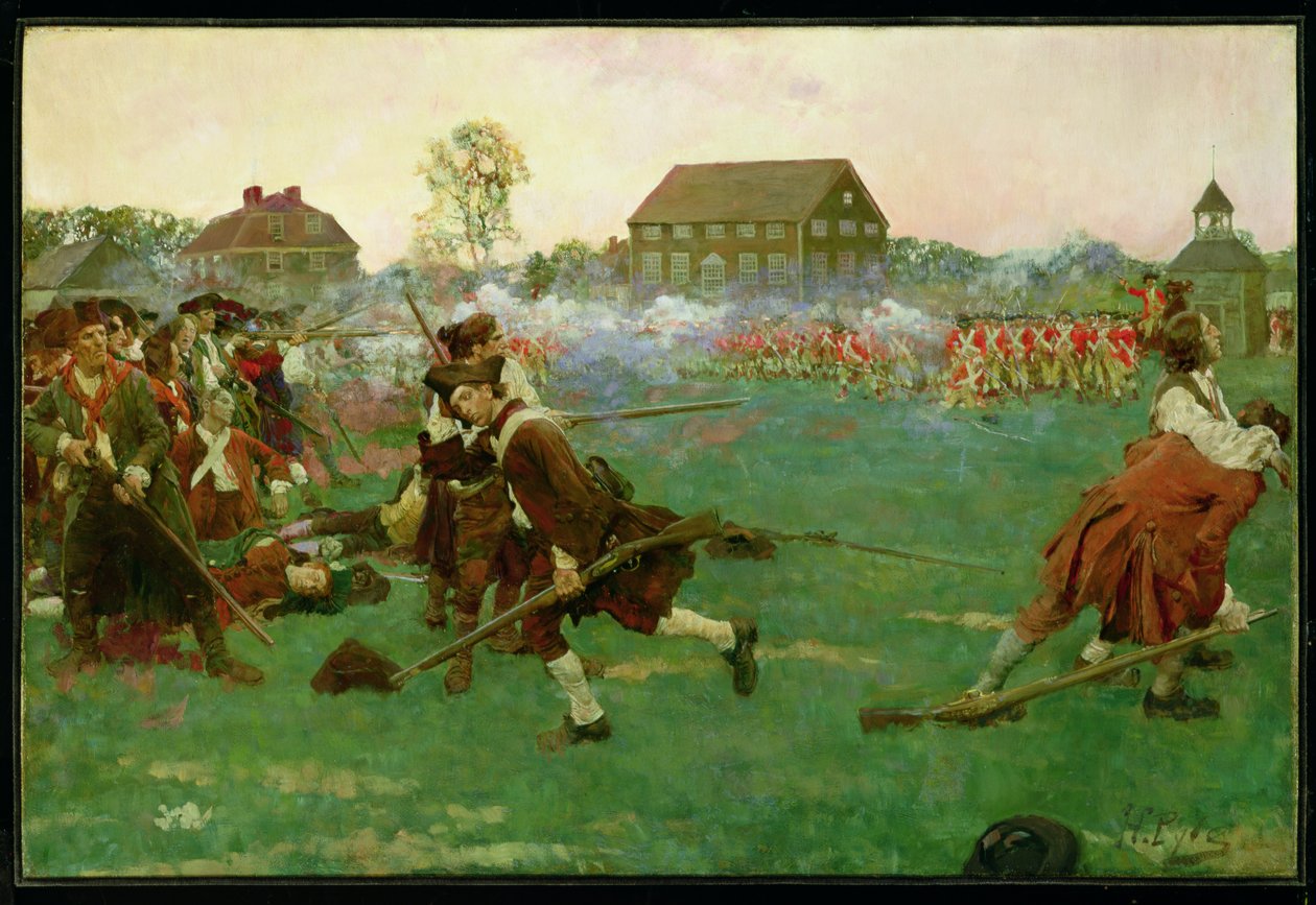 La battaglia di Lexington Common, 19 aprile da Howard Pyle