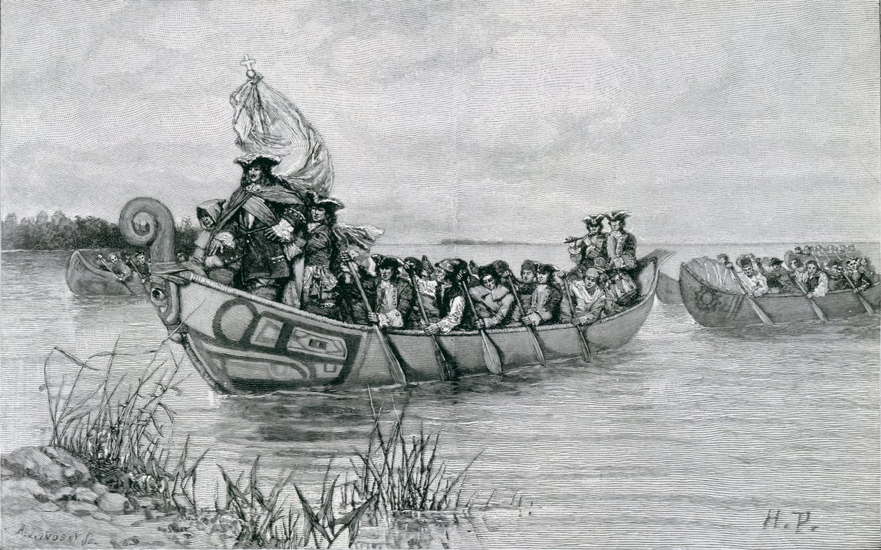 Lo Sbarco di Cadillac, illustrazione da 