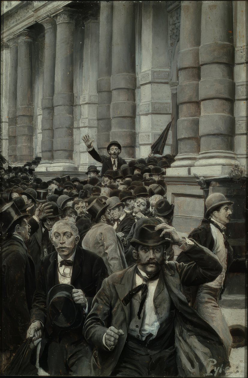 La corsa dalla Borsa di New York il 18 settembre 1873 da Howard Pyle
