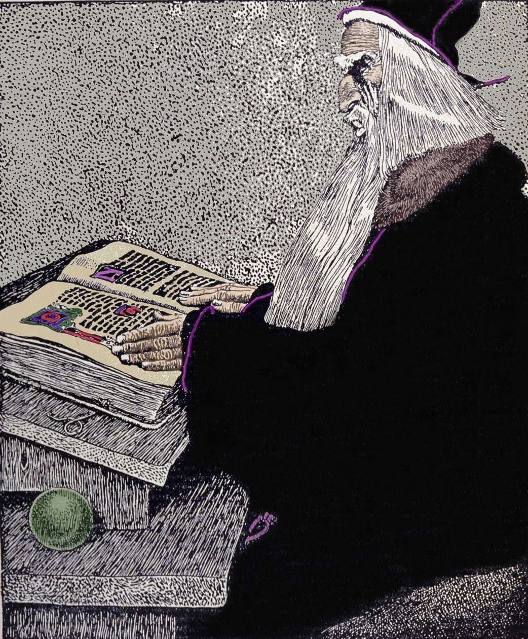 Il mago Merlino. Illustrazione di Howard Pyle (1853 - 1911), disegnatore americano, per 