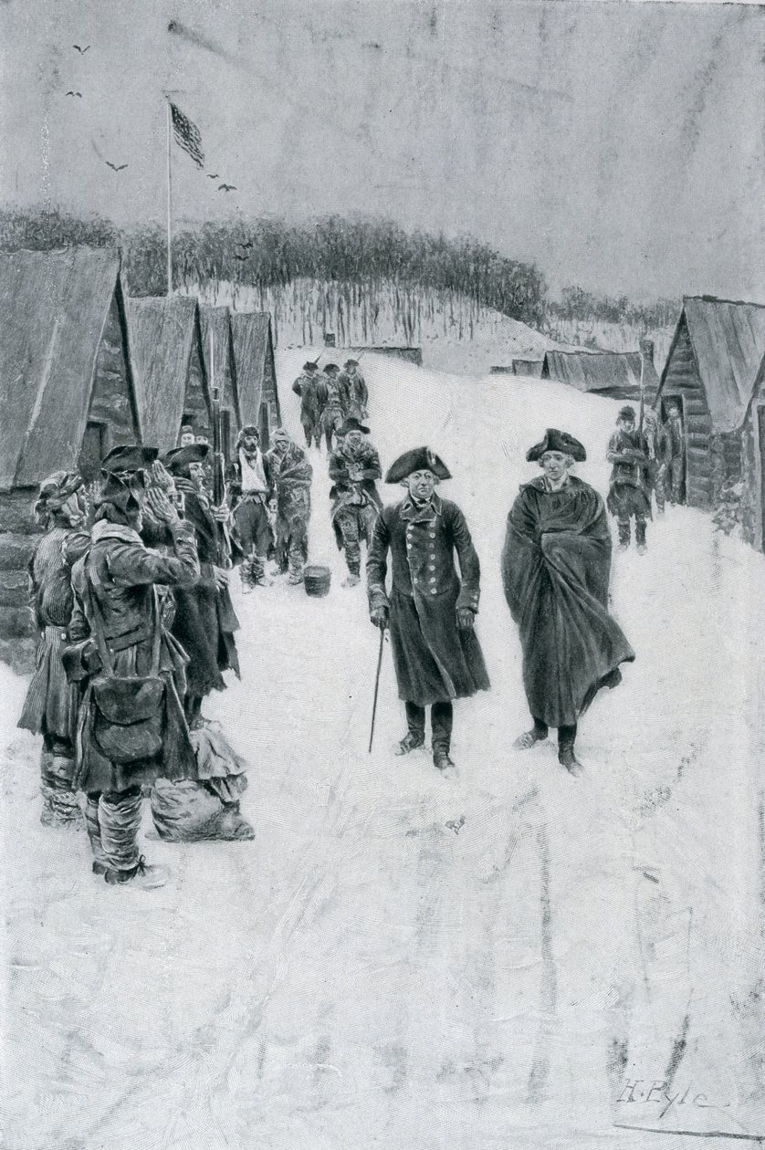 Washington e Steuben a Valley Forge, illustrazione da 