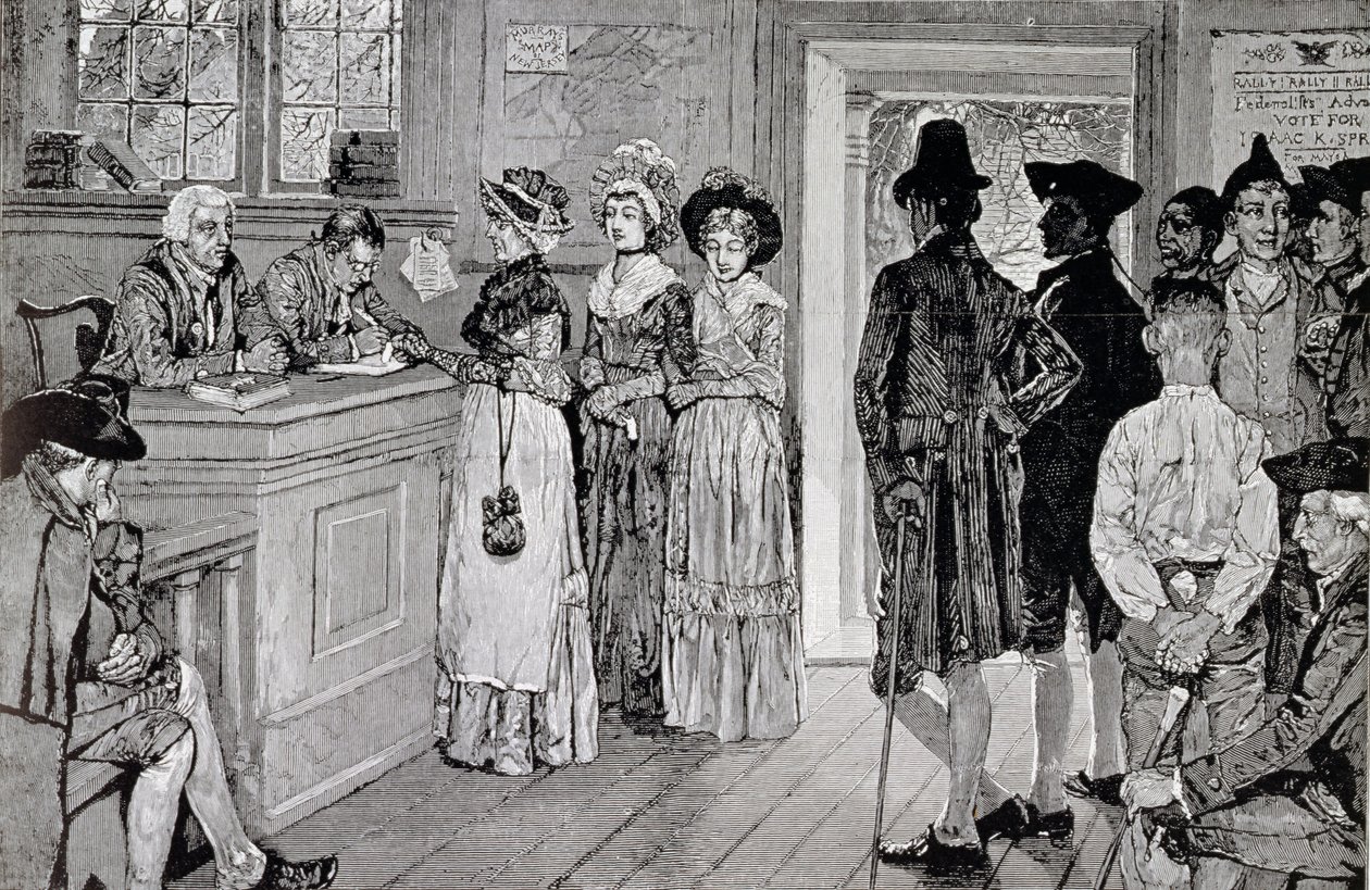 Donne alle urne nel New Jersey, illustrazione da 
