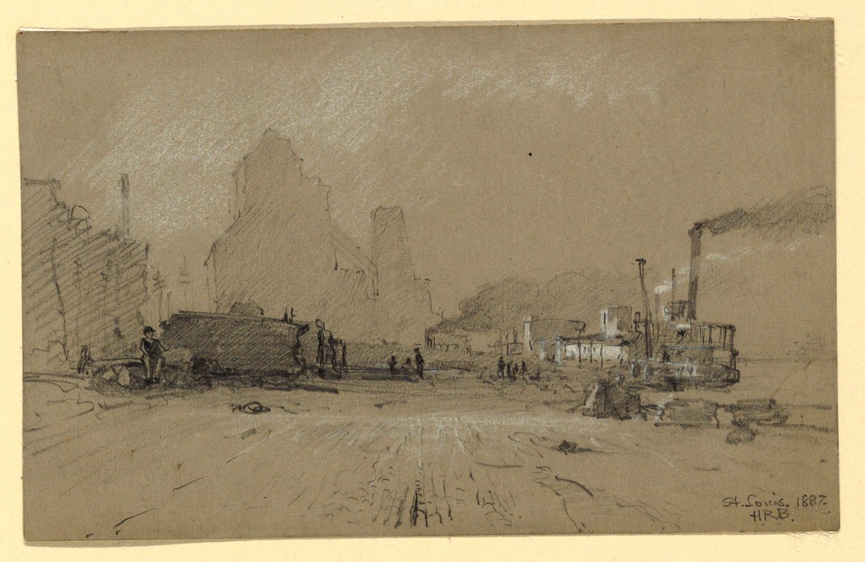 Disegno, Al Mississippi a St. Louis, 1887 da Howard Russell Butler