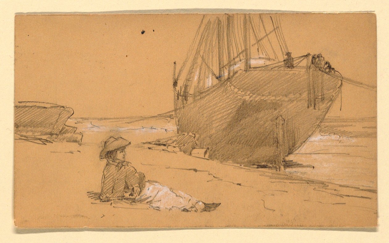 Disegno, In riva al mare, 1884 da Howard Russell Butler
