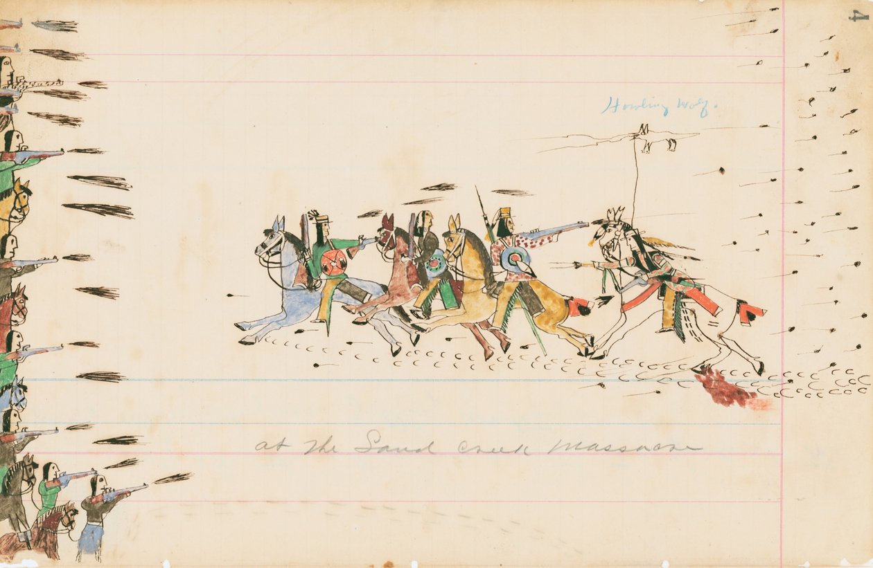 Al massacro di Sand Creek, 1874-75 da Howling Wolf