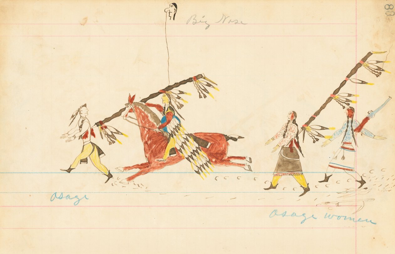 Osage, Grande Naso, Donne Osage, 1874-75 da Howling Wolf
