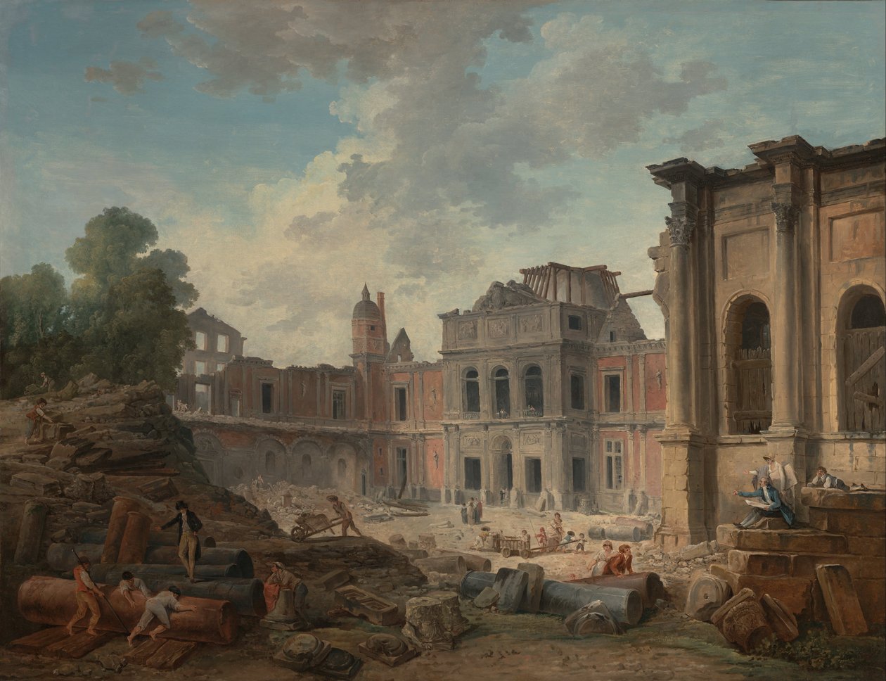 Demolizione del Castello di Meudon da Hubert Robert