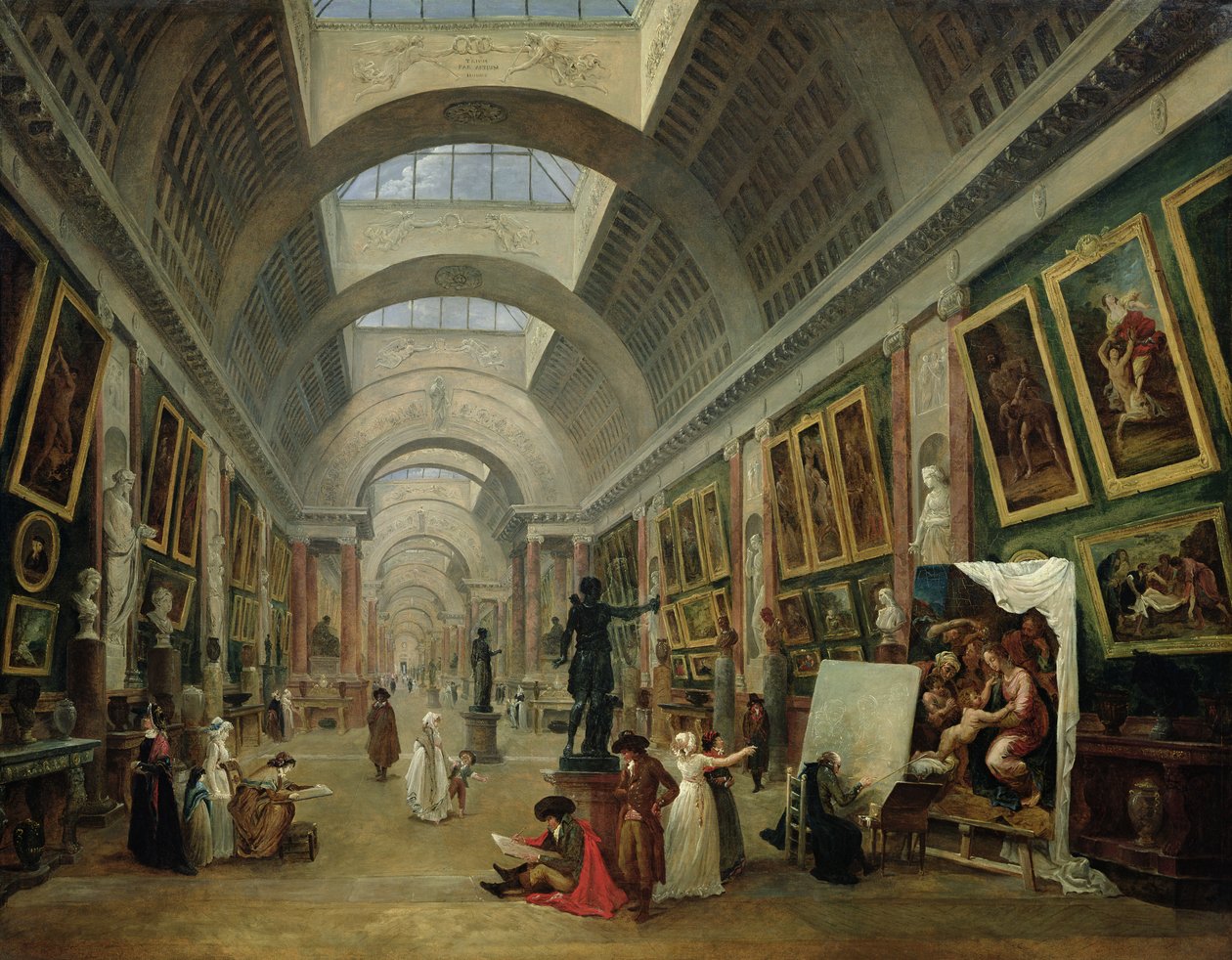 Veduta della Grande Galleria del Louvre, 1796 da Hubert Robert