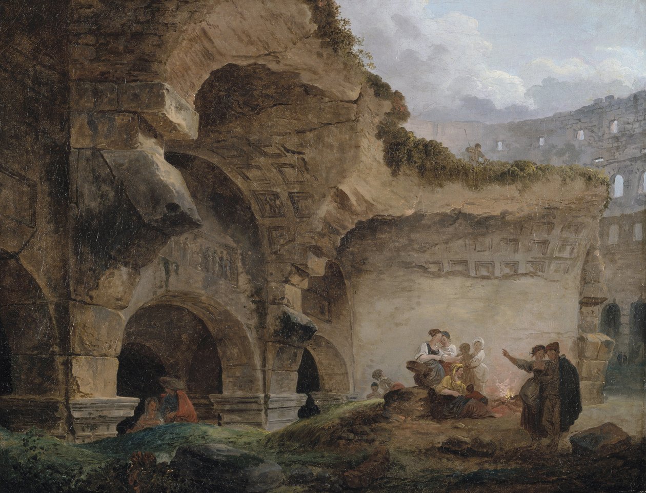 Lavandaie nelle rovine del Colosseo da Hubert Robert