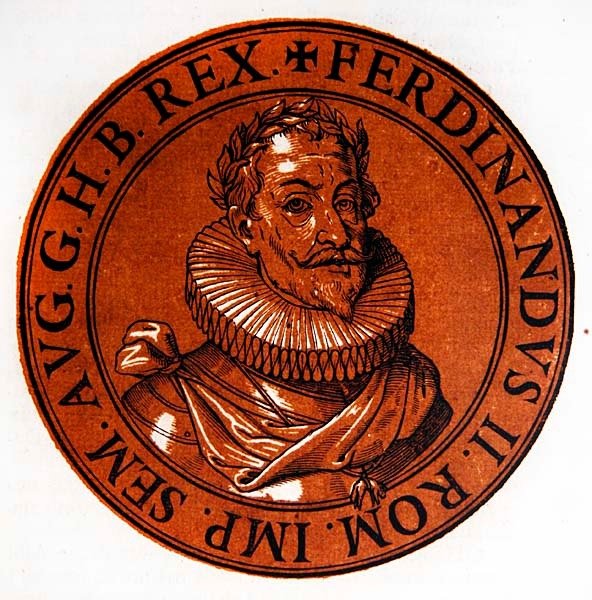 Ritratto medaglione di Ferdinando II, Sacro Romano Imperatore da Hubert (after) Goltzius