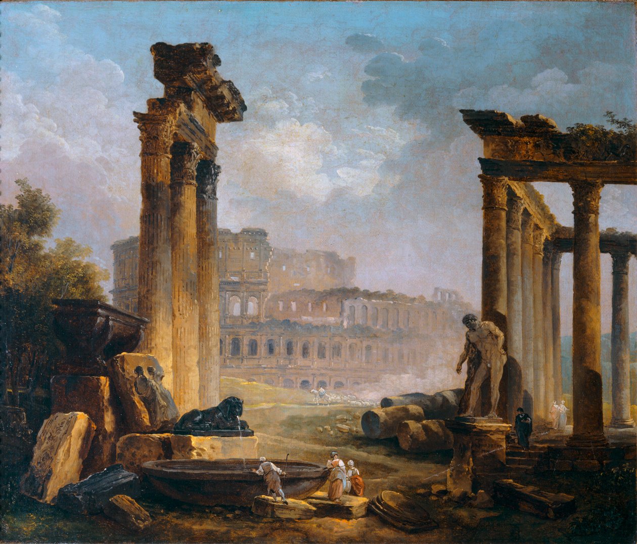 Rovine romane con il Colosseo - Rovine romane con il Colosseo ... da Hubert (circle of) Robert