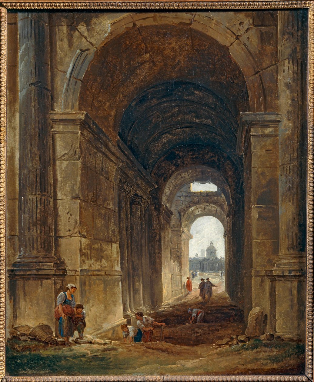 Vista della finestra delle Arti, intorno ... da Hubert (circle of) Robert