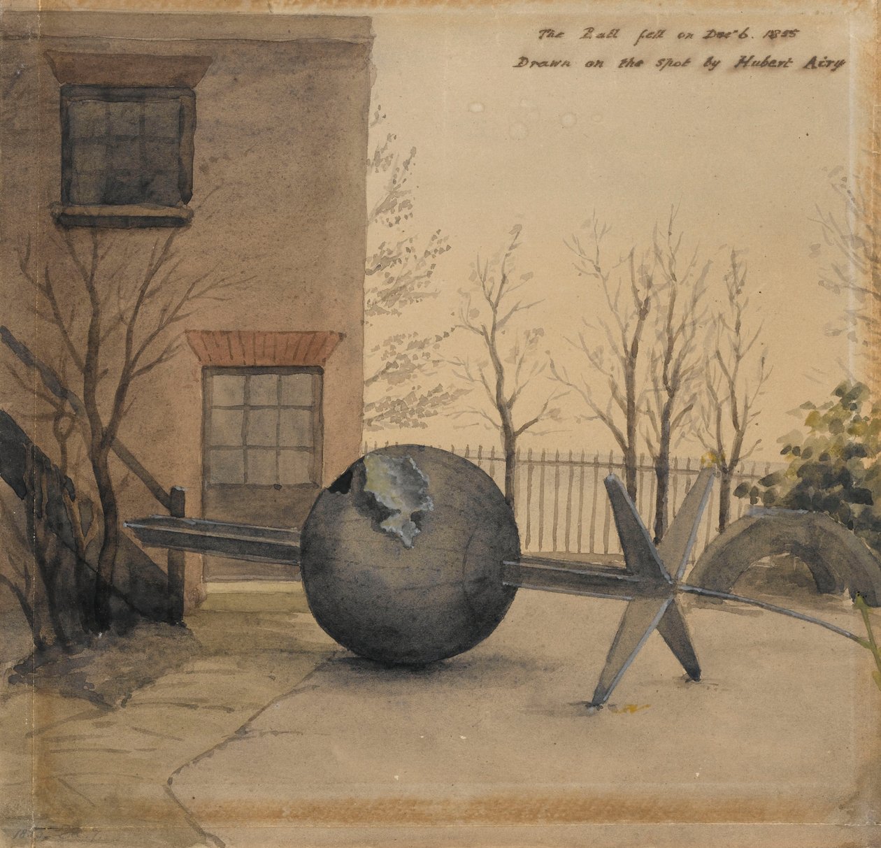 Palla del tempo caduta nel cortile del Royal Observatory, Greenwich, dicembre 1855 da Hubert Airy