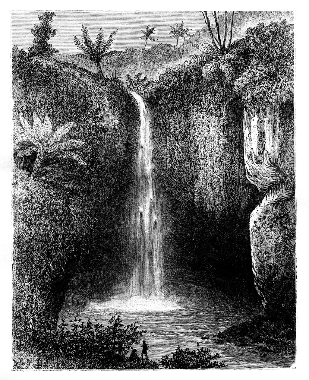 Caduta del fiume, Tondano, Indonesia, XIX secolo da Hubert Clerget