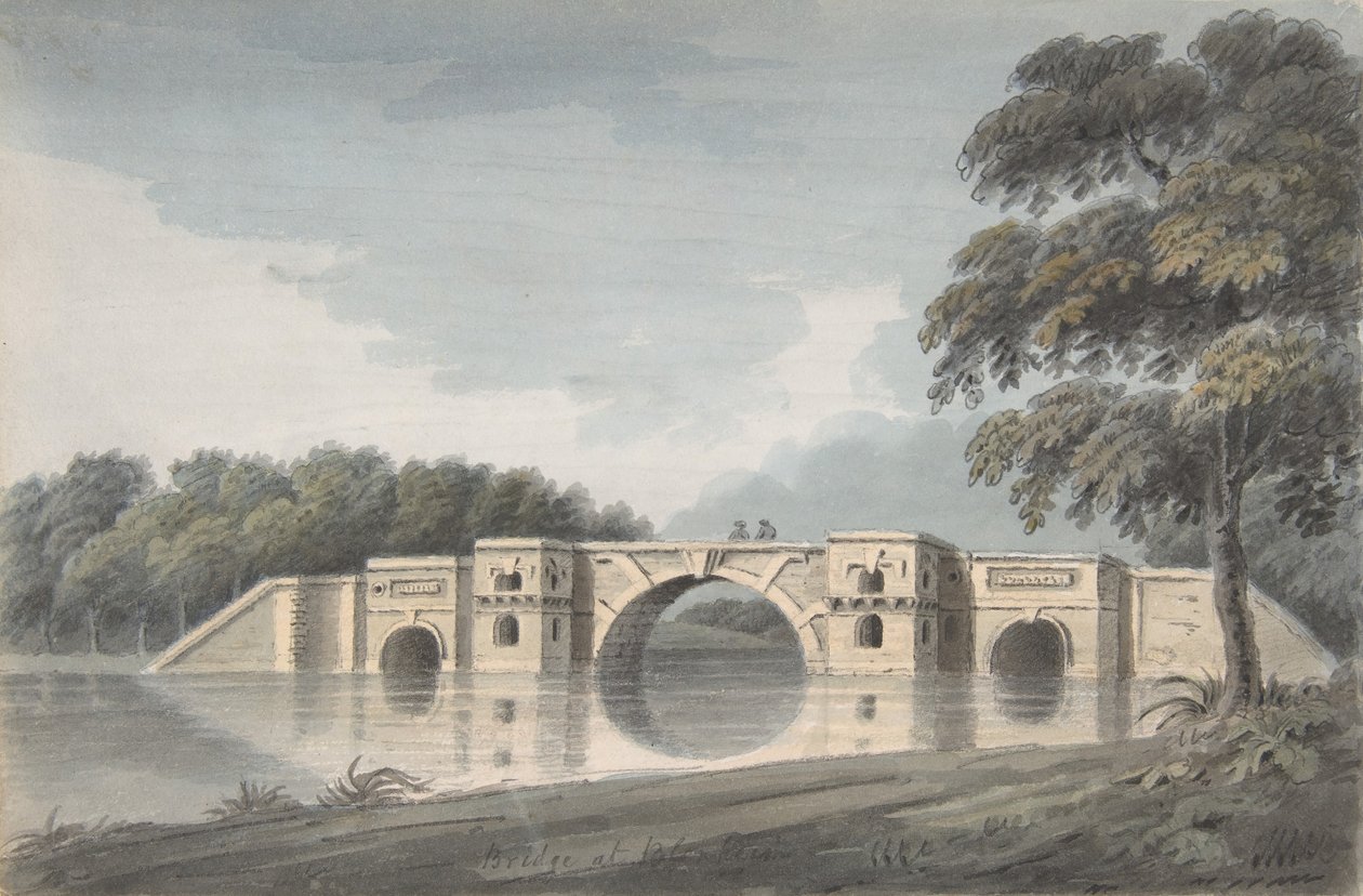 Ponte al Palazzo di Blenheim recto, Cattedrale di York verso, XVIII-XIX secolo da Hubert Cornish