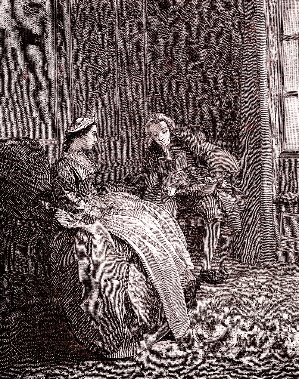 Un gentiluomo che legge nel XVIII secolo da Hubert Francois Gravelot