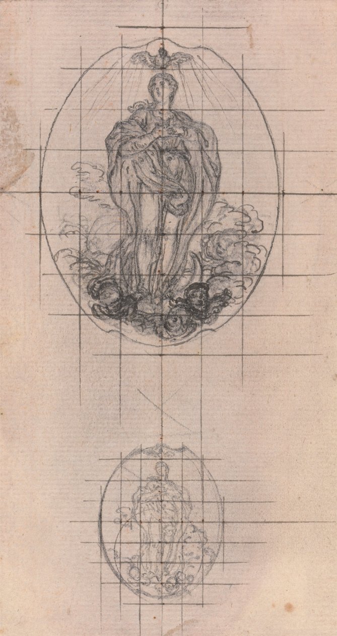 Progetto per una medaglia: Figura della Vergine da Hubert Francois Gravelot