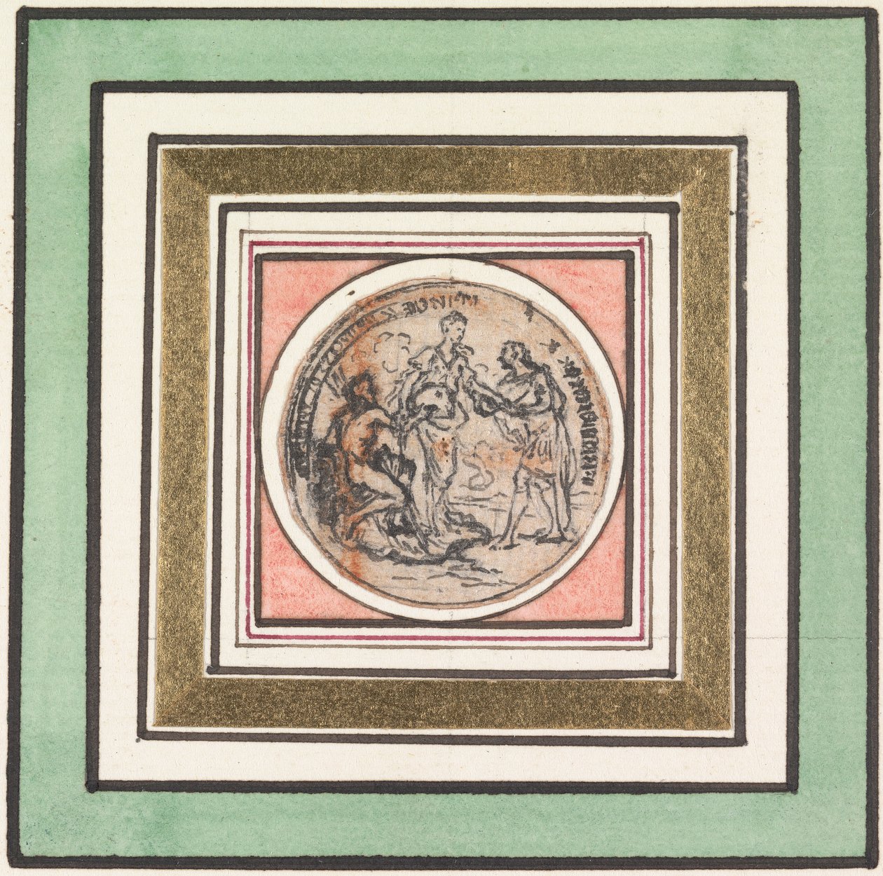 Progetto per una medaglia: Federico e Augusta, Principe e Principessa del Galles da Hubert Francois Gravelot