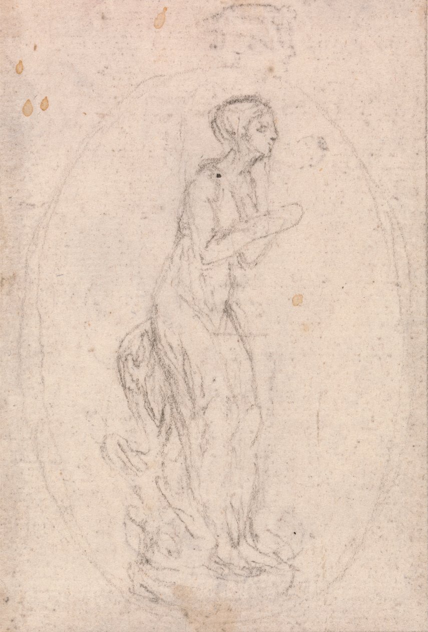 Progetto per un medaglione: Figura di una donna da Hubert Francois Gravelot