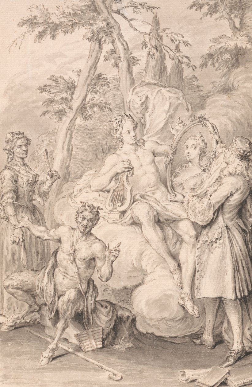 Disegno per un Frontespizio: "Il Brindisi" da Hubert Francois Gravelot