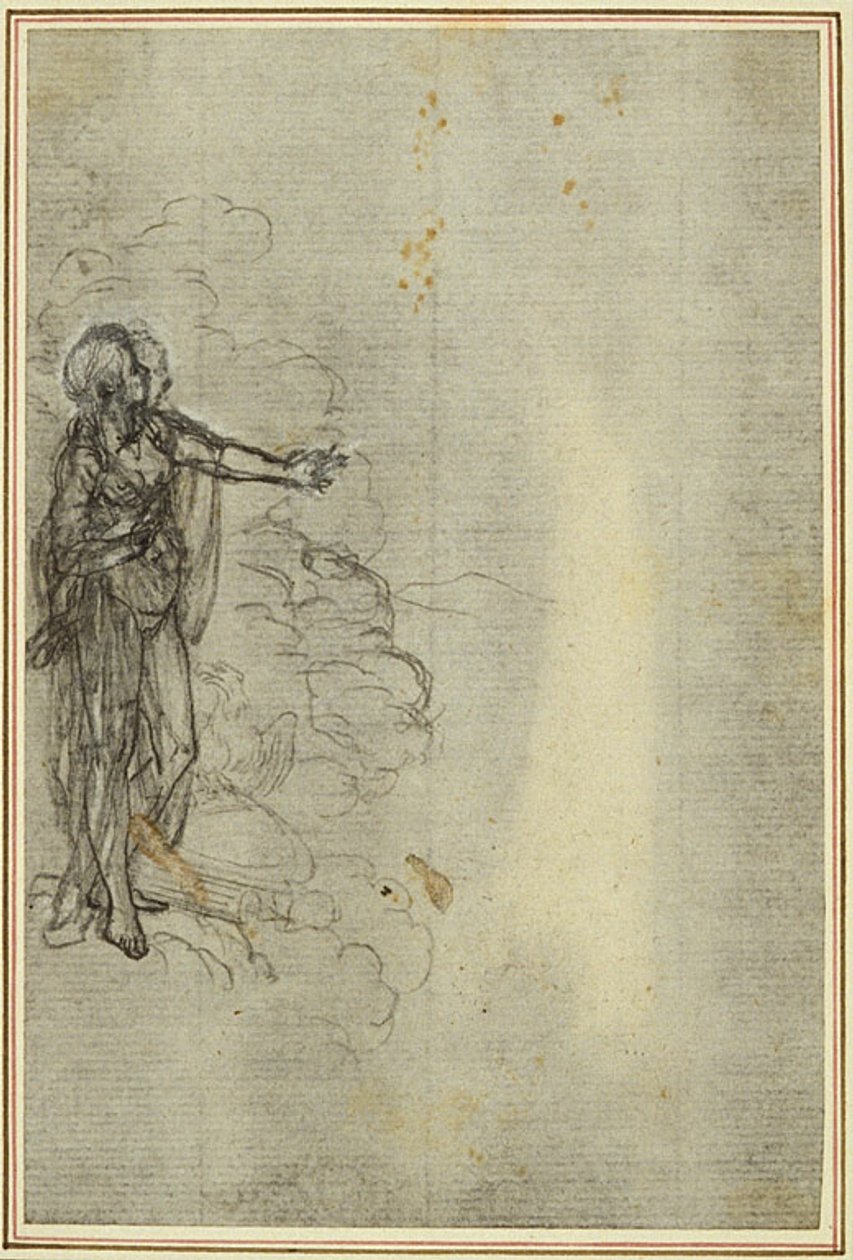 Studio per "La Pharsale" di Lucain, Canto I, Figura femminile in piedi da Hubert Francois Gravelot