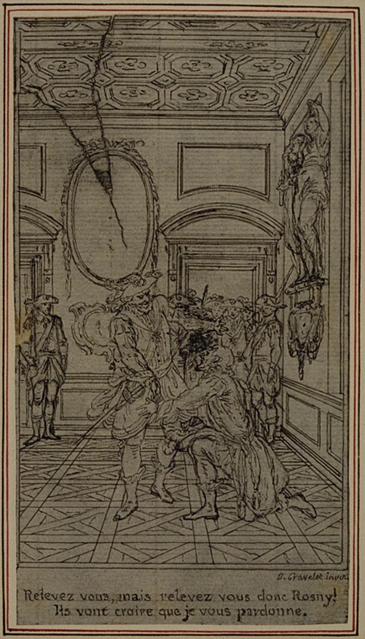 Studio per vignetta-frontespizio de "La Partie de Chasse de Henri IV" di Colle, Atto I da Hubert Francois Gravelot
