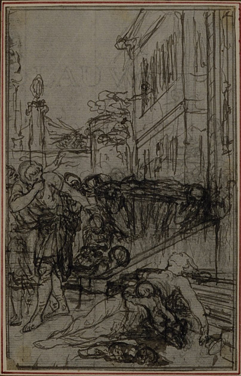 Studio per la Vignetta del "De la Nature des Choses" di Lucrezio, Vol. II, Libro VI da Hubert Francois Gravelot