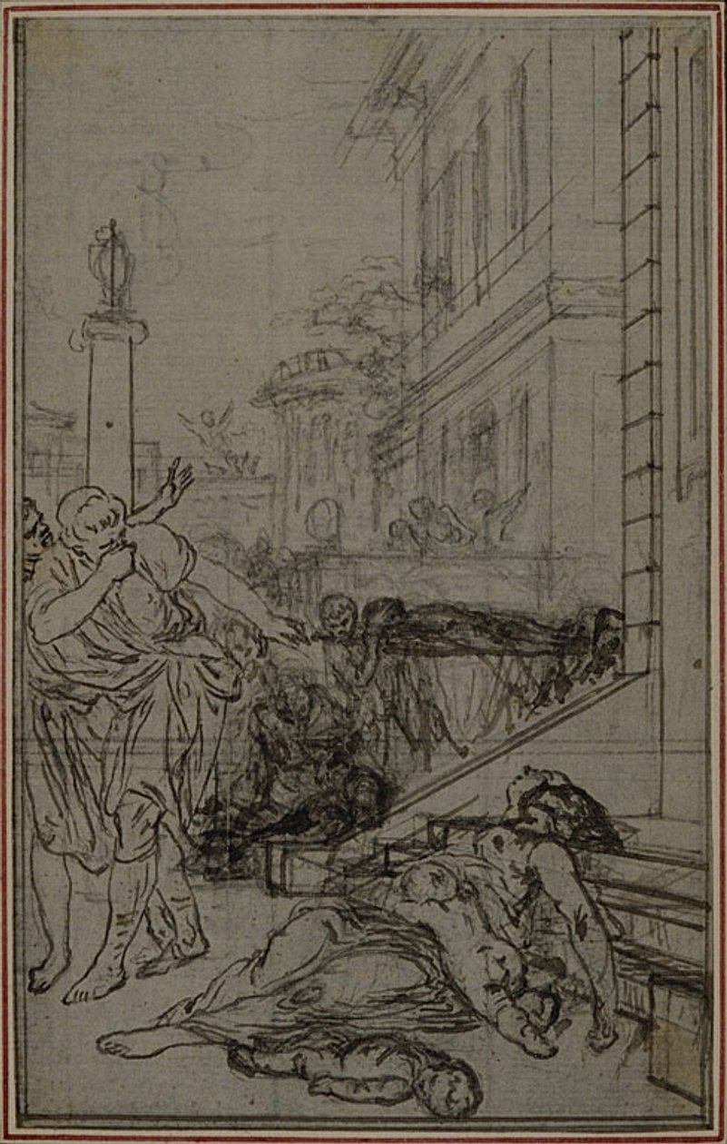 Studio per la Vignetta del "De la Nature des Choses" di Lucrezio, Vol. II, Libro VI da Hubert Francois Gravelot
