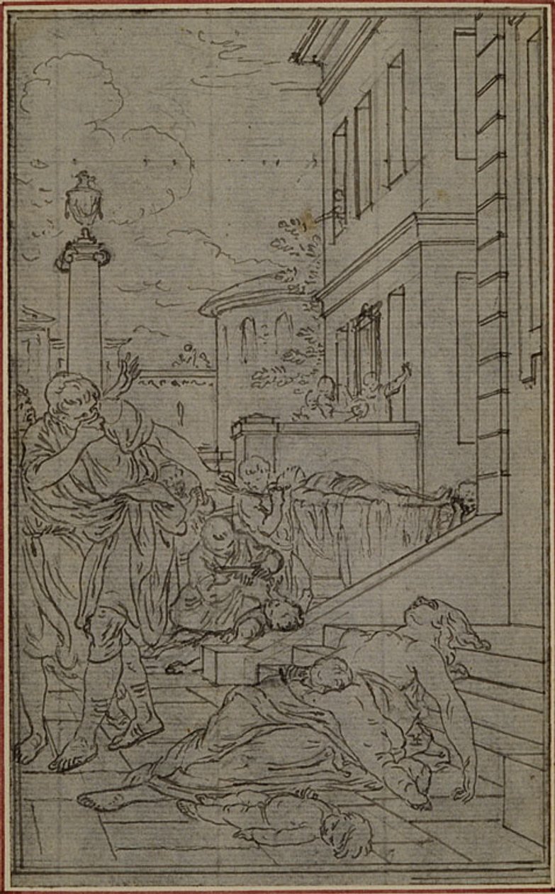 Studio per la Vignetta del "De la Nature des Choses" di Lucrezio, Vol. II, Libro VI da Hubert Francois Gravelot