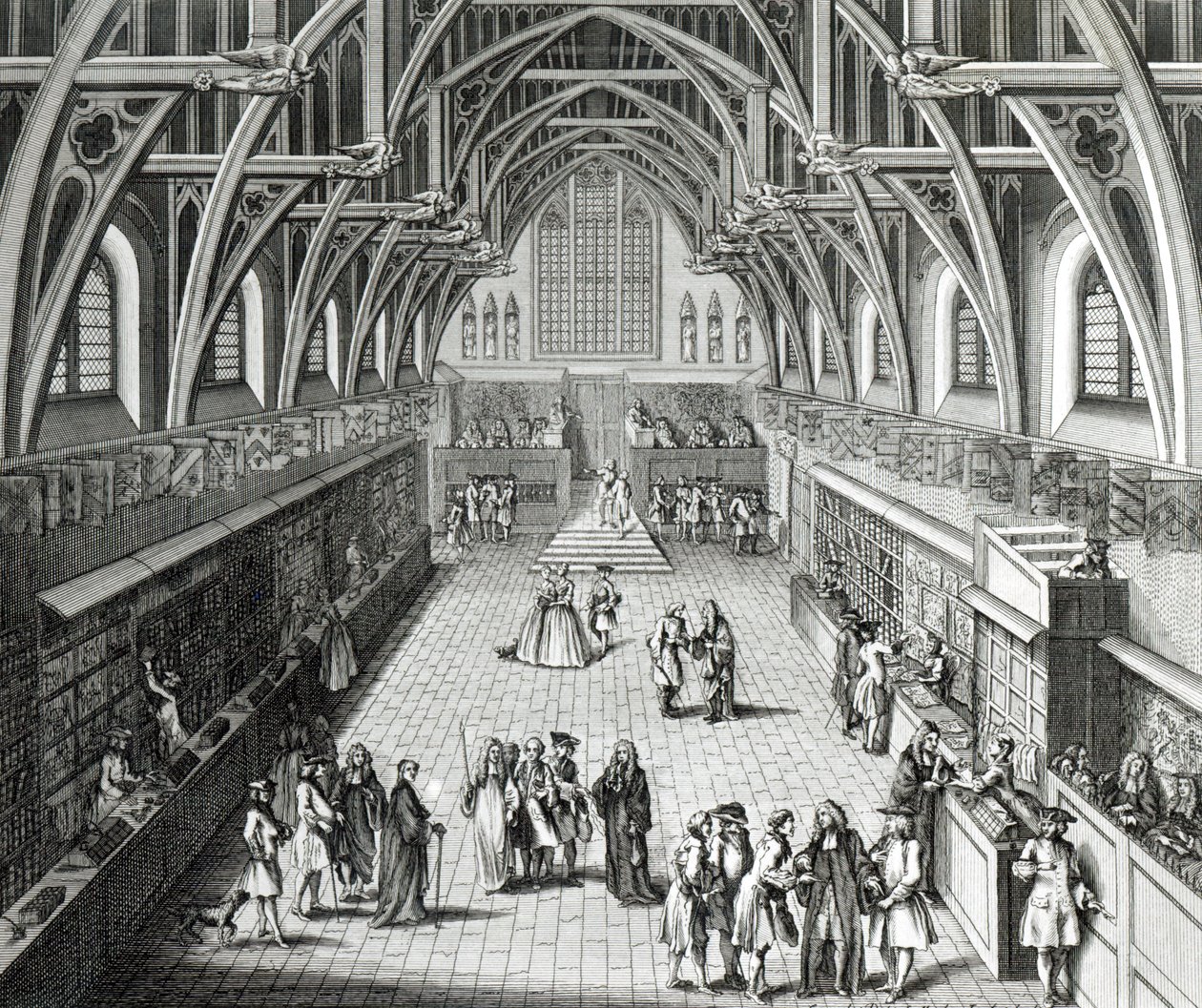Westminster Hall, Il primo giorno del termine, Una poesia satirica, 1797 inciso da C.Mosley da Hubert Francois Gravelot