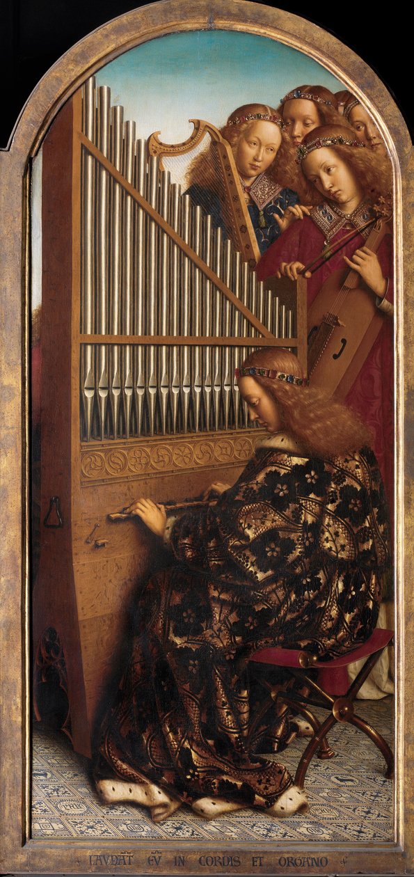 Angeli musicisti con Santa Cecilia, dalla Pala di Gand da Hubert & Jan van (1390 1441) Eyck