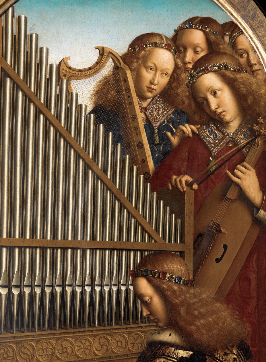 Musicisti angeli con Santa Cecilia, dal Polittico di Gand da Hubert & Jan van (1390 1441) Eyck